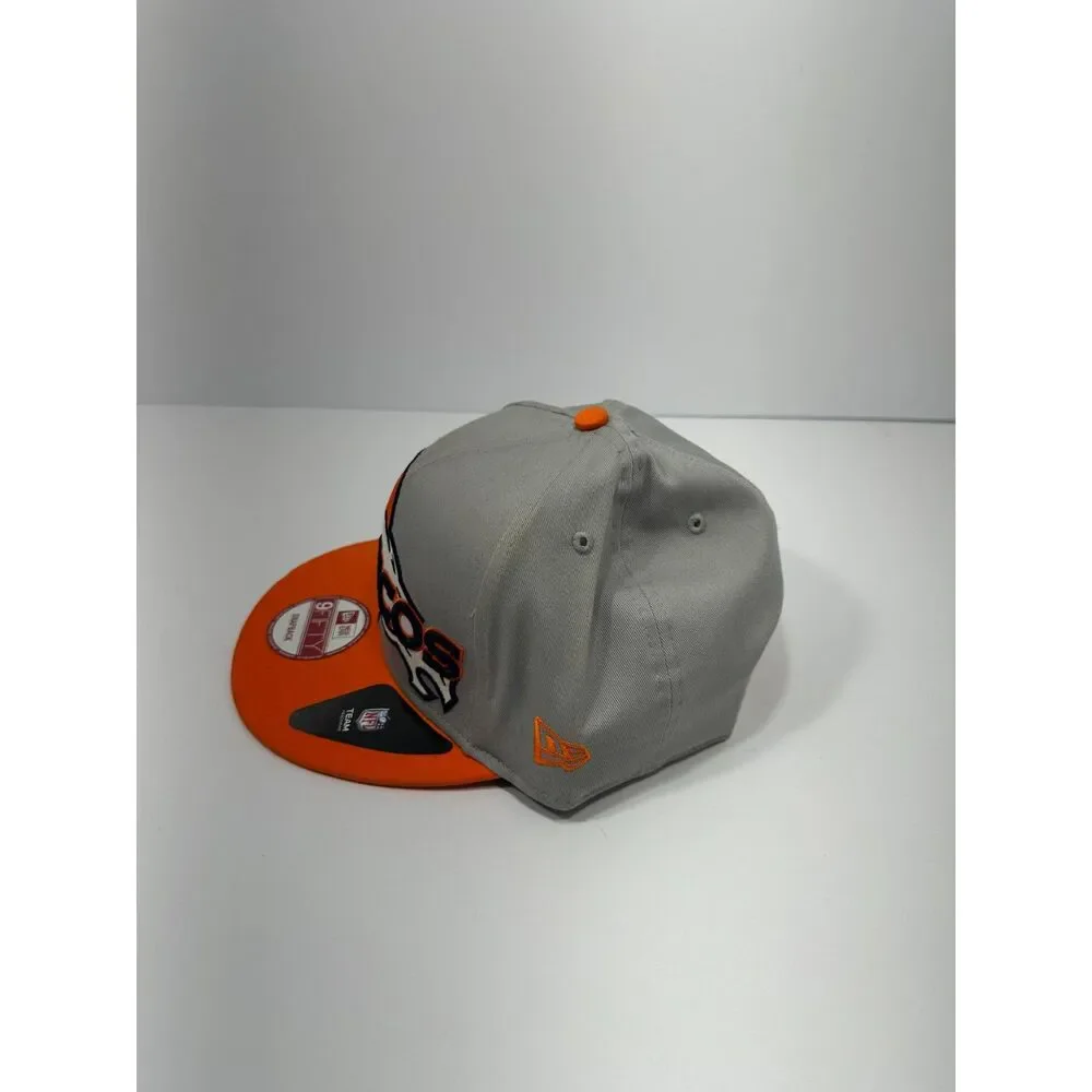 Denver Broncos New Era 9FIFTY Snapback Hat Gray Orange NFL Big Logo New